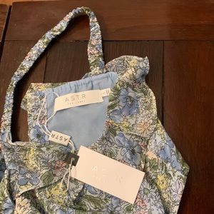 ASTR The Label Wildflower Cutout Midi Dress / Blue Multi Floral